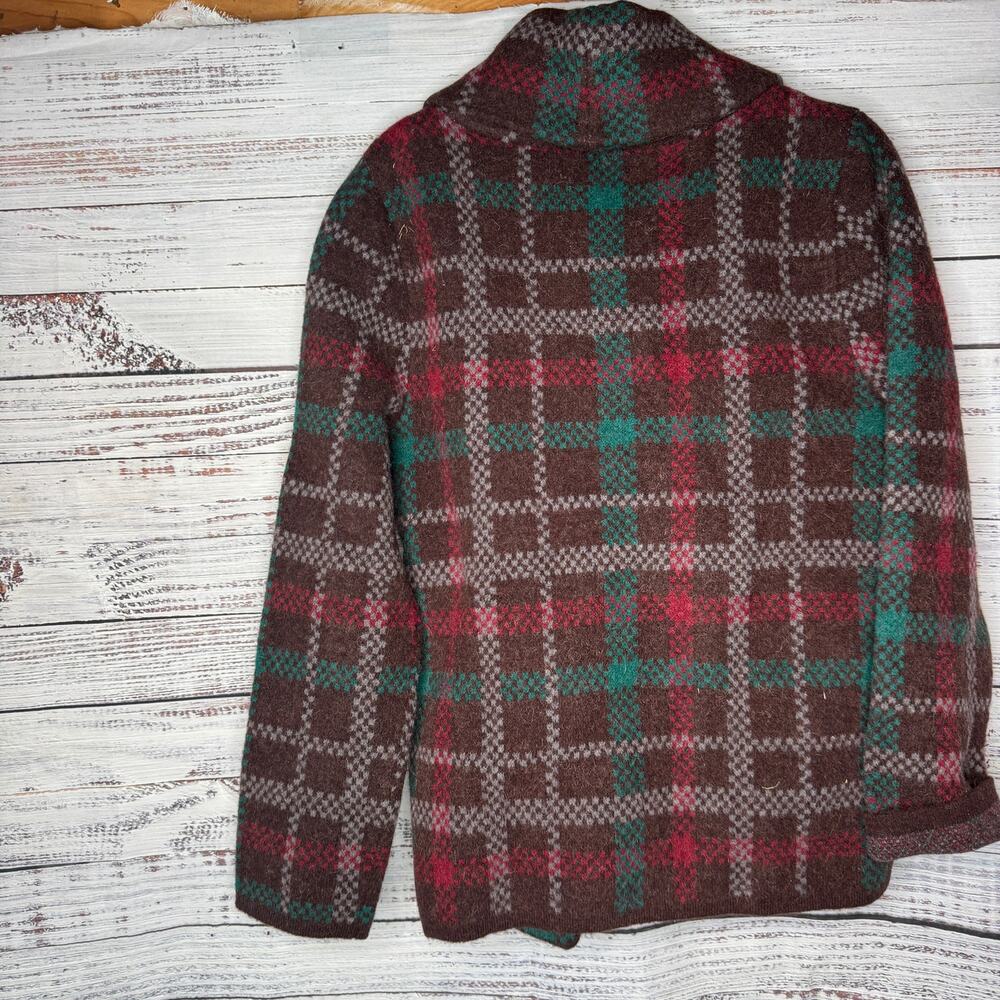 Soft Surroundings Wool Alpaca Blend Plaid Toggle Coat Jacket Med - Picture 4 of 4